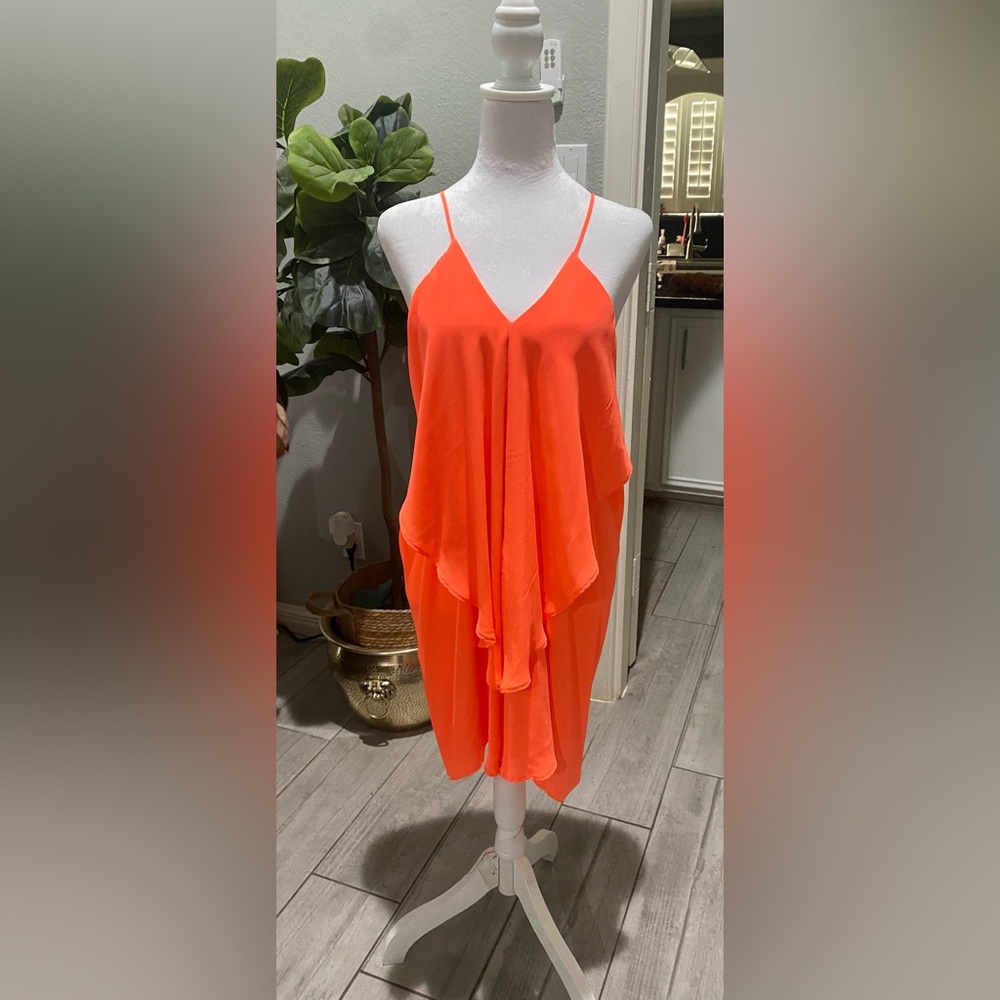 Vintage Charlotte Russe Bright red orange mini dress